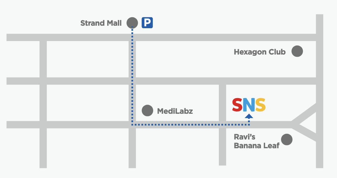 Walking direction from car park to SNS